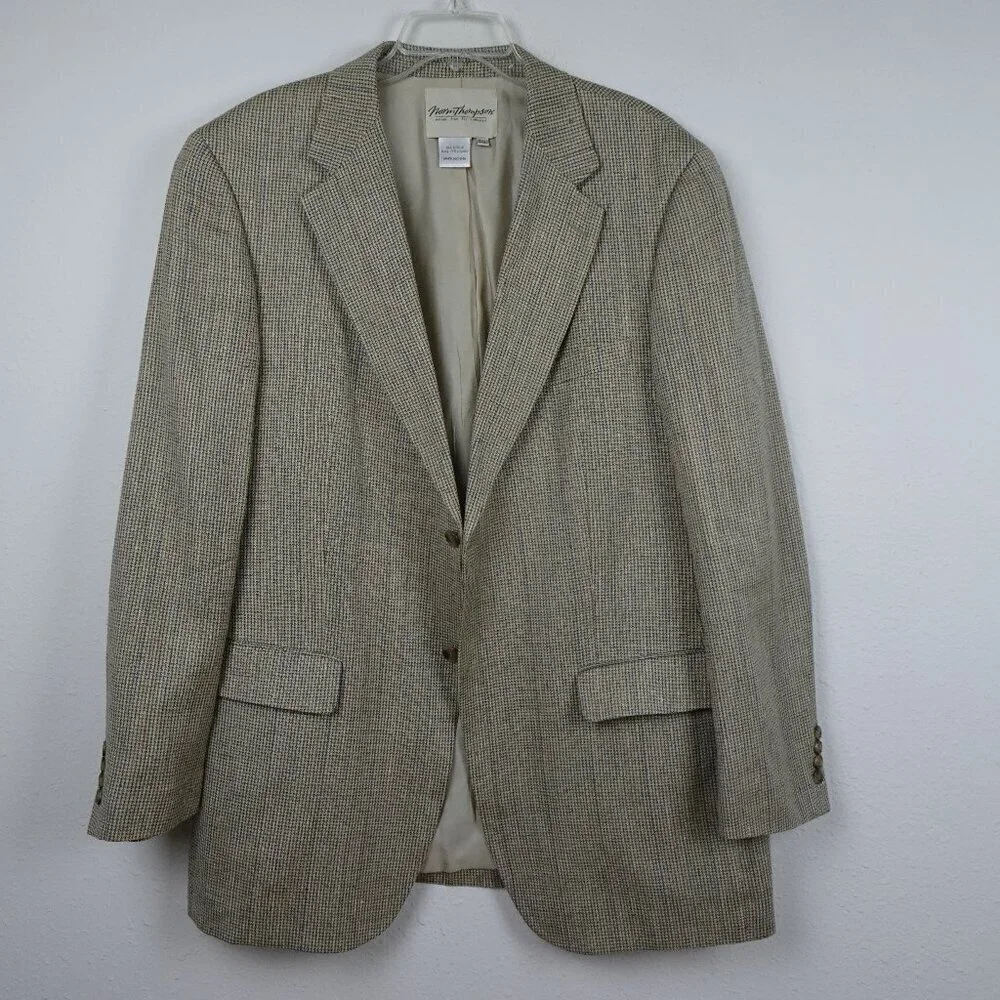 Norm Thompson Sport Coat Blazer Jacket Men's Size 44L Classic Silk Nubby